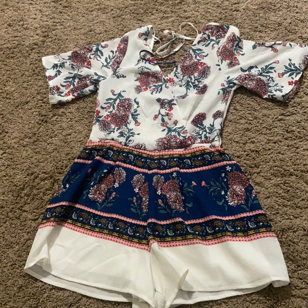 Blue Rain Romper